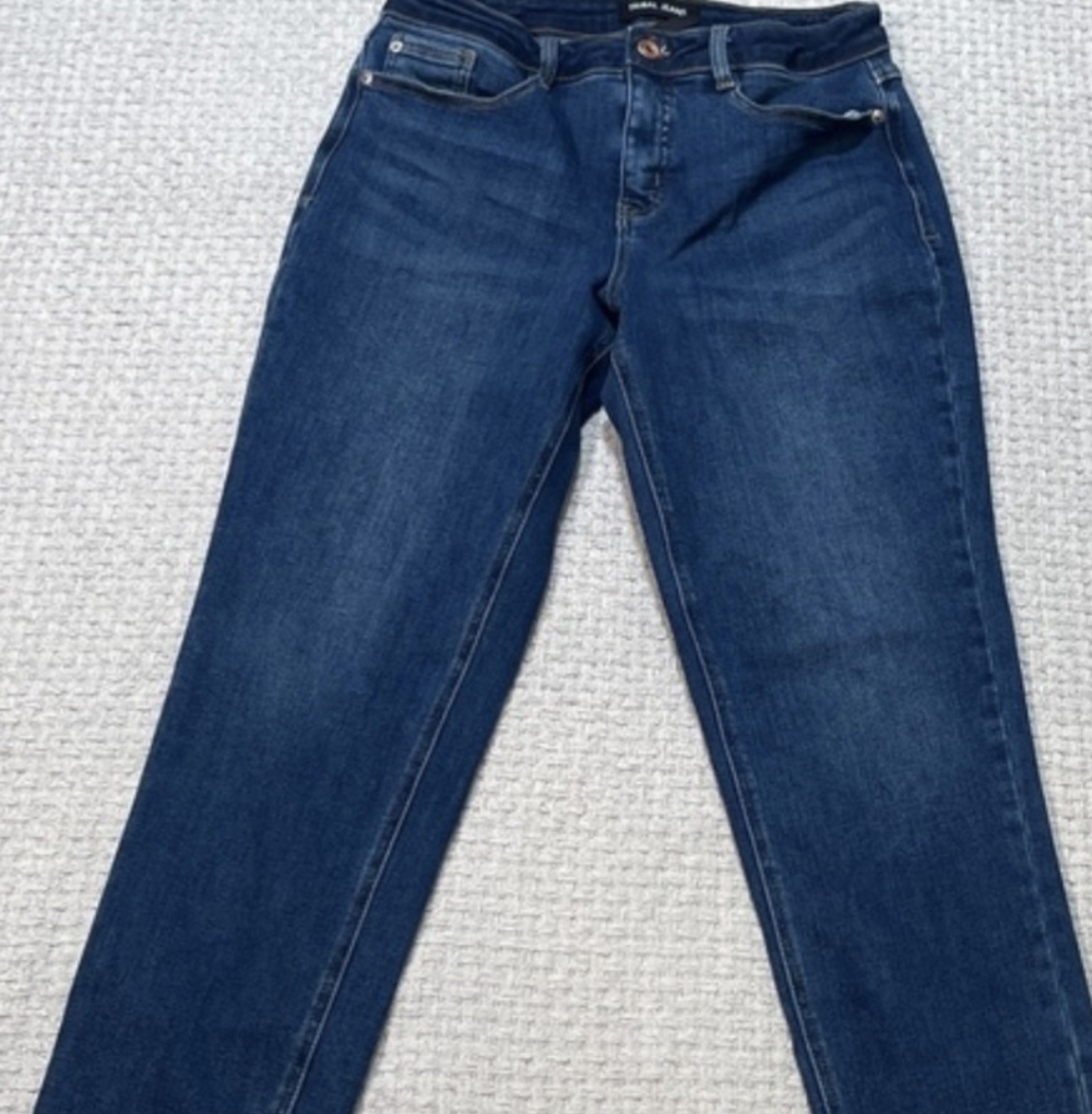 Tribal Dark Blue Ankle Crop Jeans